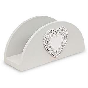 PORTA TOV.LEGNO TORTORA CUORE BIANCO CM.15X5.5XH7