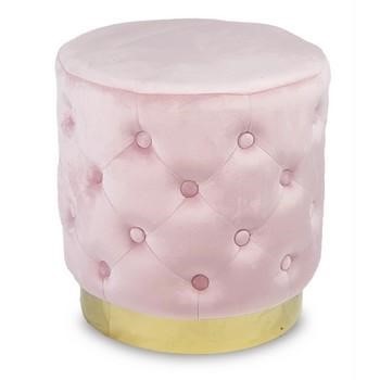 POUF TONDO VELLUTO ROSA DIAM.40H42