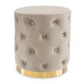 POUF TONDO VELLUTO BEIGE DIAM.40H42