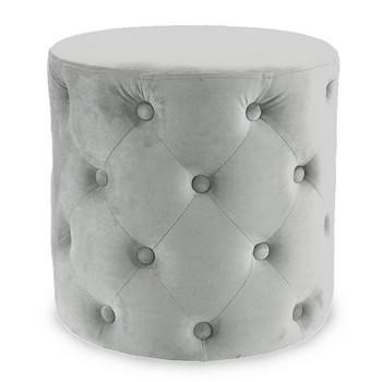POUF TONDO VELLUTO GRIGIO DIAM.40H42