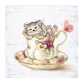 QUADRETTO TAZZA GATTO CM.20,5X3H20,5