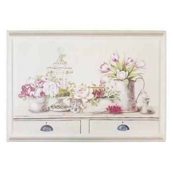 QUADRO FIORI ROSA CM.51X3,5H35,5