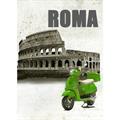 QUADRO LUCIDO ROMA COLOSS VESPA VERDE CM.50X70