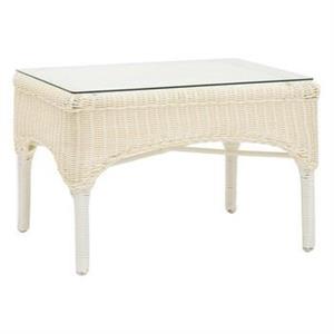 TAVOLINO ALL&PVC RETT. BIANCO VETRO TRA