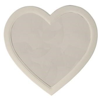 SPECCHIO CUORE LEGNO BIANCO