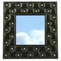 SPECCHIO QUADRATO LEGNO NERO EFFETTO IMBOTTITO CM.56X56