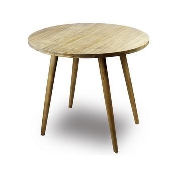 TAVOLO TONDO LEGNO NATURALE STILE NORDICO  dia cm 90 x 79 h