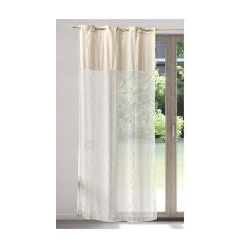 TENDA VELLUTO E PIZZO BIANCO CM.140X280