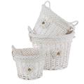 Cesto rotondo in vimini bianco Ø36H28 in set di 3