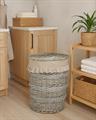 Portabiancheria ovale in vimini grigio 49X34H56 in set di 3