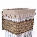 Portabiancheria ovale in vimini beige e bianco 45X33H56 in set di 3