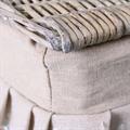 Portabiancheria ovale in vimini beige e bianco 45X33H56 in set di 3