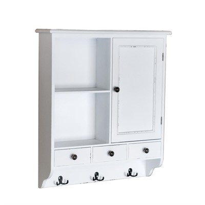 Pensile bianco in legno di pino ed mdf Alice 67X17H77 