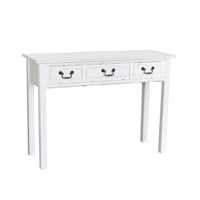 Consolle bianca in legno di pino ed mdf Alice 110X40H80
