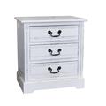 Comodino bianco in legno di pino ed mdf Alice 55X40H60 