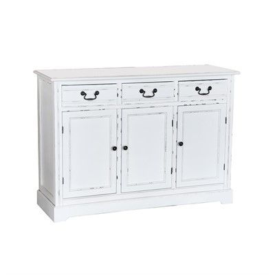 Credenza bianca in legno di pino ed mdf Alice 120X40H85