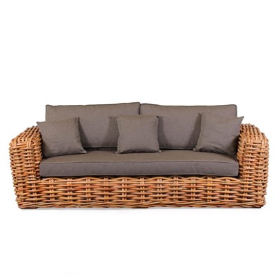 DIVANO COPACABANA RATTAN CL CUSCI.GRIGI 230X92H74 MADE INDONESIA