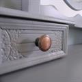 TOELETTA CONSOLE GIULIA IN MDF E LEGNO DI PINO GRIGIO 75X40H142 - SPECCHIO E SGABELLO INCLUSI