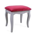 TOELETTA CONSOLE GIULIA IN MDF E LEGNO DI PINO GRIGIO 75X40H142 - SPECCHIO E SGABELLO INCLUSI