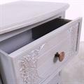 CASSETTIERA 2 CASSETTI GIULIA IN MDF E LEGNO DI PINO GRIGIO CM 40X30H64 