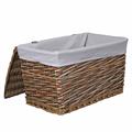 BAULE IN VIMINI GRIGIO CON FODERA CM 60X40H39 SET 2 PEZZI