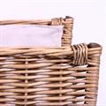 CESTO PORTALEGNA VIMINI GRIGIO HOME CON FODERA 52X41H34/48 SET DUE PEZZI