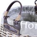 CESTO BOMBATO ALTO IN VIMINI GRIGIO HOME FODERATO 46X46H49 SET DUE PEZZI