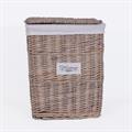PORTABIANCHERIA RETTANGOLARE VIMINI GRIGIO HOME CON FODERA 45X33H56 SET DUE PEZZI