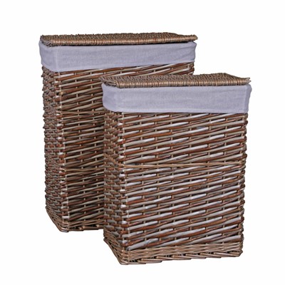 PORTABIANCHERIA VIMINI GRIGIO C/FODERA 45X33H56 S2