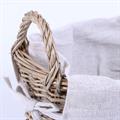 CESTO OVALE IN VIMINI GRIGIO HOME FODERATO 41X30H18 SET DUE PEZZI