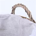 CESTO OVALE IN VIMINI GRIGIO HOME FODERATO 41X30H18 SET DUE PEZZI