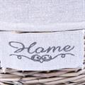 CESTO OVALE IN VIMINI GRIGIO HOME FODERATO 41X30H18 SET DUE PEZZI