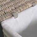 SCATOLA CESTO CON COPERCHIO IN VIMINI GRIGIO HOME FODERATA 35X25H25 SET DI 2 PEZZI