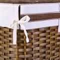 BAULE IN BAMBOO MARRONE CON FODERA CM 65X40H42 SET DI 3 PEZZI