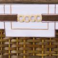 BAULE IN BAMBOO MARRONE CON FODERA CM 65X40H42 SET DI 3 PEZZI