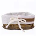 CESTO IN BAMBOO MARRONE CON FODERA 43X30H13 SET DI 3 PEZZI