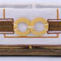 CESTO IN BAMBOO MARRONE CON FODERA 43X30H13 SET DI 3 PEZZI