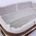 CESTO IN BAMBOO MARRONE CON FODERA 43X30H13 SET DI 3 PEZZI