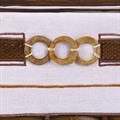 SCATOLA CESTO CON COPERCHIO IN BAMBOO MARRONE CON FODERA CM 38X29H22 IN SET DI 3