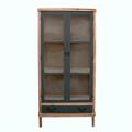 VETRINA ELISABETTA IN PINO/MDF/VETRO COL.MIELE 2A1C 80X35H165