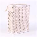 PORTABIANCHERIA BAMBU BIANCO SEMIROTONDO CON FODERA E FIOCCO CM 48X36H58 IN SET DI 3