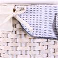 PORTABIANCHERIA BAMBU BIANCO SEMIROTONDO CON FODERA E FIOCCO CM 48X36H58 IN SET DI 3