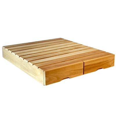 Base legno pedana doghe tipo tatami con due cassetti cm 65X75