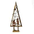 DECORAZIONE NATALE IN LEGNO ALBERO CON LUCI LED CM.28X8H72