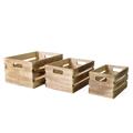 CASSETTA IN LEGNO DI ABETE BRUNITA 36X26H18 SET DI 3 