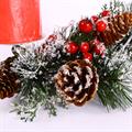 PORTA CANDELE FERRO 2 POSTI  CON 2 CANDELE ROSSE INCLUSE CM.23X12H12/20