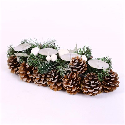 CANDELIERE CENTROTAVOLA  4 POSTI INNEVATO CM.35X15XH10