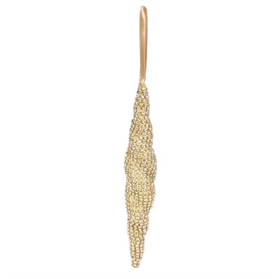 DECORAZIONE NATALIZIA PENDENTE COLORE ORO CON STRASS CM.29X5