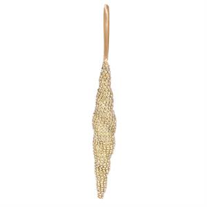 DECORAZIONE NATALIZIA PENDENTE COLORE ORO CON STRASS CM.29X5