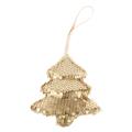 DECORAZIONE NATALE ALBERO PAILLETTE DORATE CM.11X3H11